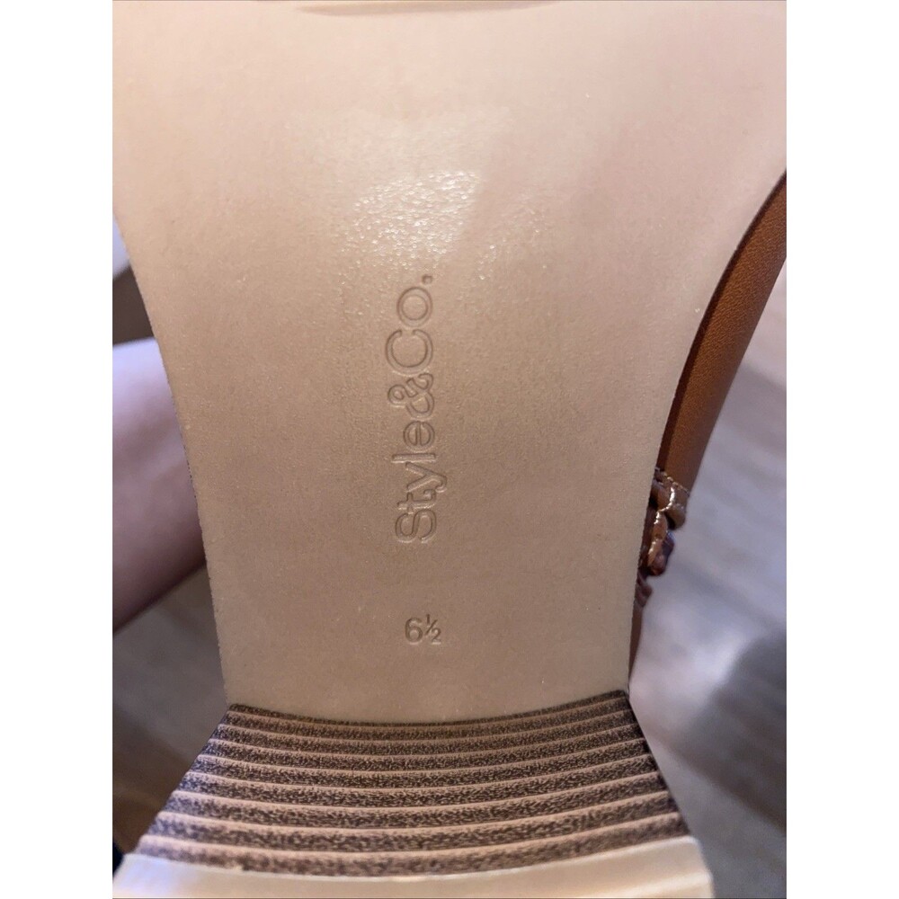 Style & Co Womens Rosaliee Belt Booties Cognac Smooth Size 6.5M - Picture 12 of 12